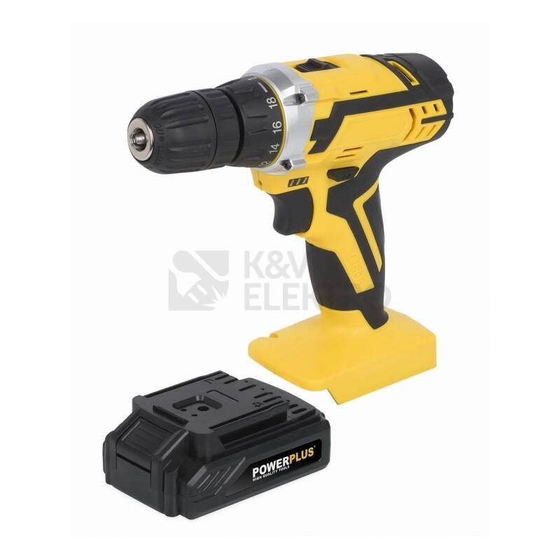 Obrázek produktu Aku vrtačka PowerPlus POWX00820 20V 2x aku 1,5Ah + 74ks příslušenství 5