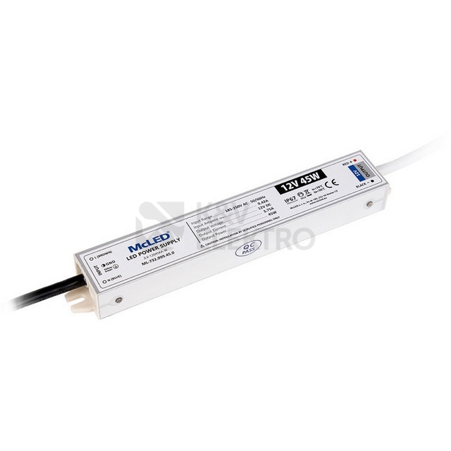 Obrázek produktu  LED napájecí zdroj McLED 12VDC 3,75A 45W ML-732.099.45.0 1