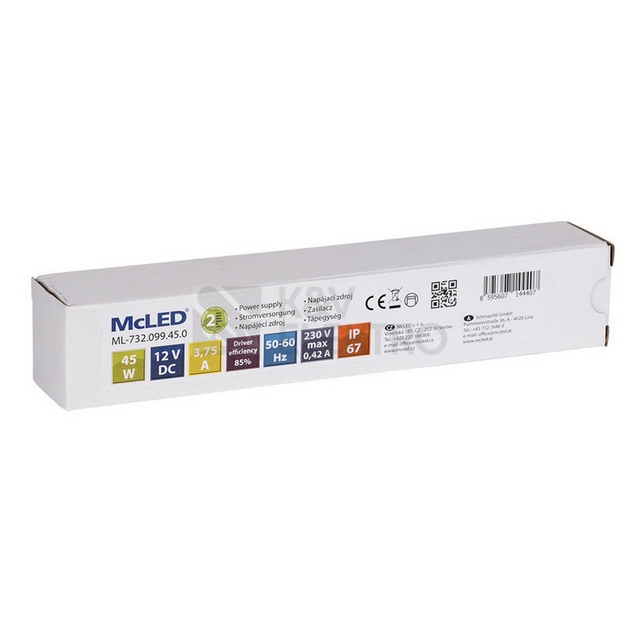 Obrázek produktu  LED napájecí zdroj McLED 12VDC 3,75A 45W ML-732.099.45.0 2