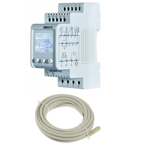 Multifunkční digitální termostat na DIN lištu EBECO EB-Therm 800