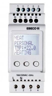Obrázek produktu Multifunkční digitální termostat na DIN lištu EBECO EB-Therm 800 1