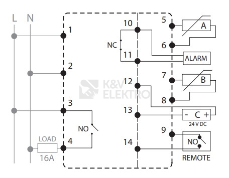 Obrázek produktu Multifunkční digitální termostat na DIN lištu EBECO EB-Therm 800 2