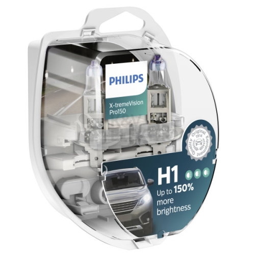 Autožárovky Philips X-tremeVision Pro150 12258XVPS2 H1 P14,5s 12V 55W (2ks v balení) s homologací