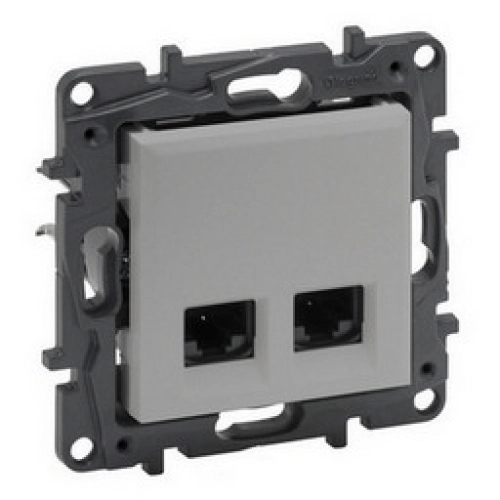 Legrand Niloé Step datová zásuvka 2xRJ45 cat.6 UTP hliník 863364