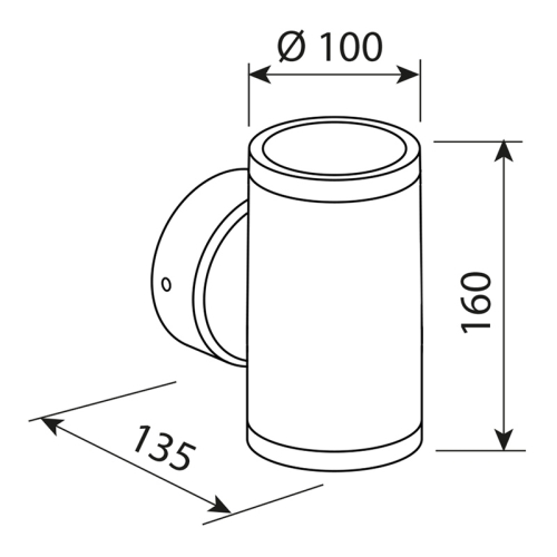 LED svítidlo McLED Verona 2R 2x7W 4000K IP65 černá ML-518.016.19.0