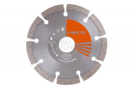 Obrázek produktu Kotouč diamantový segment 115x2,2x22,2mm FESTA 21311 0