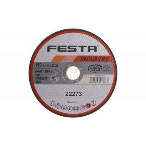 Kotouč řezný FESTA INDUSTRY na kov 150x1,6x22,2mm 22273
