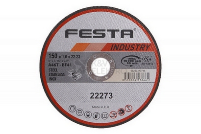 Obrázek produktu Kotouč řezný FESTA INDUSTRY na kov 150x1,6x22,2mm 22273 0