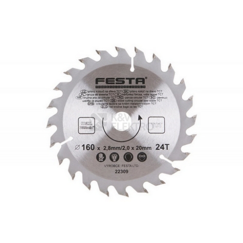Pilový kotouč na dřevo SK 160/2,8/20mm 24T 22309
