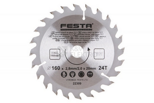 Obrázek produktu Pilový kotouč na dřevo SK 160/2,8/20mm 24T 22309 0