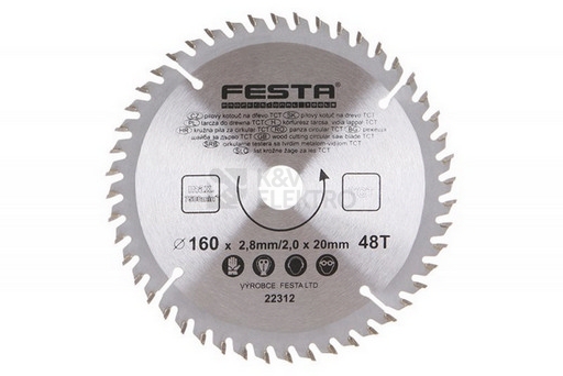Obrázek produktu Pilový kotouč na dřevo SK 160/2,8/20mm 48T 22312 0