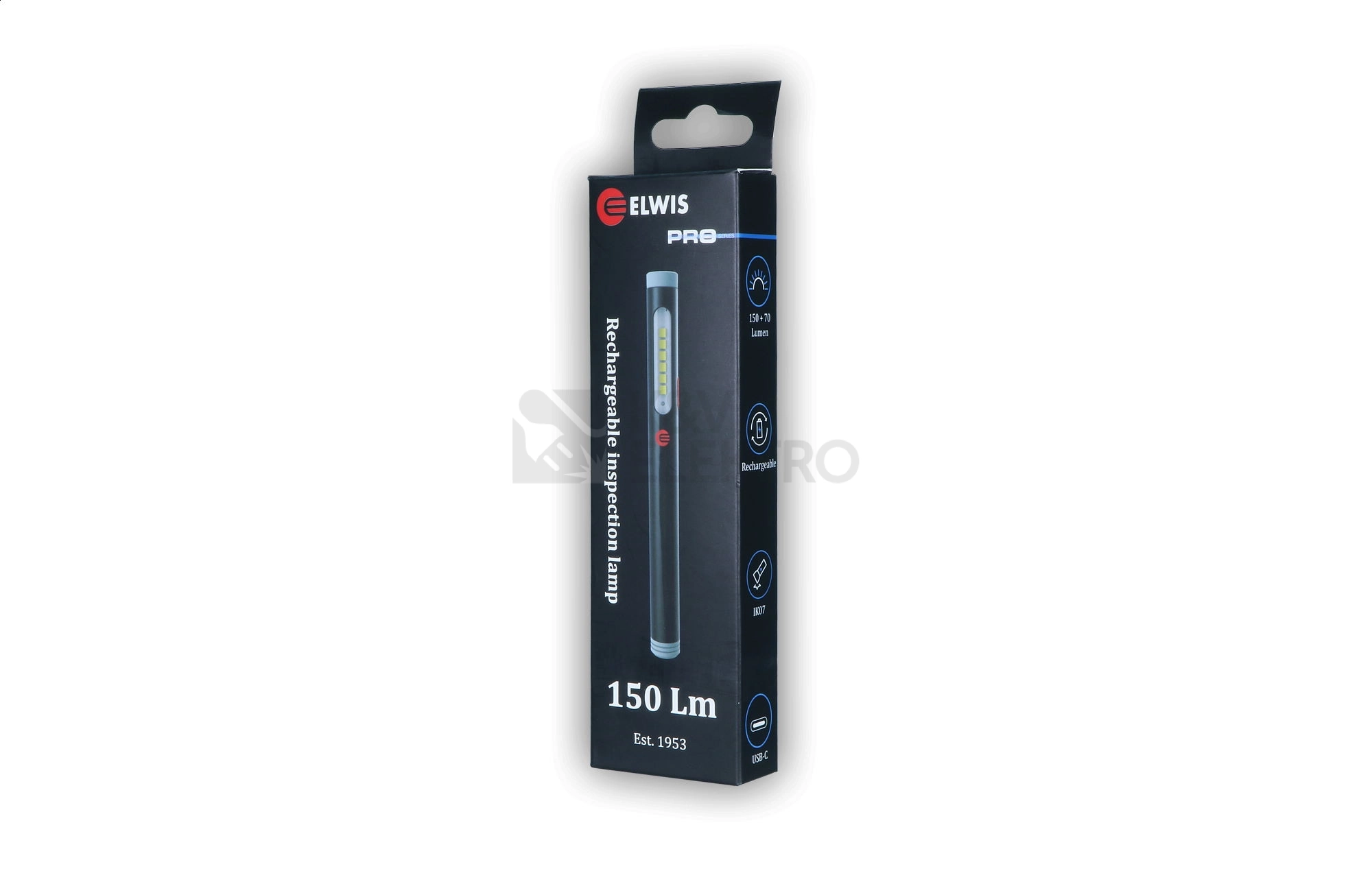 Obrázek produktu Kapesní inspekční LED svítilna ELWIS C150R 150&70lm dobíjecí s magnetickou kapesní sponou NELW 14C150 1