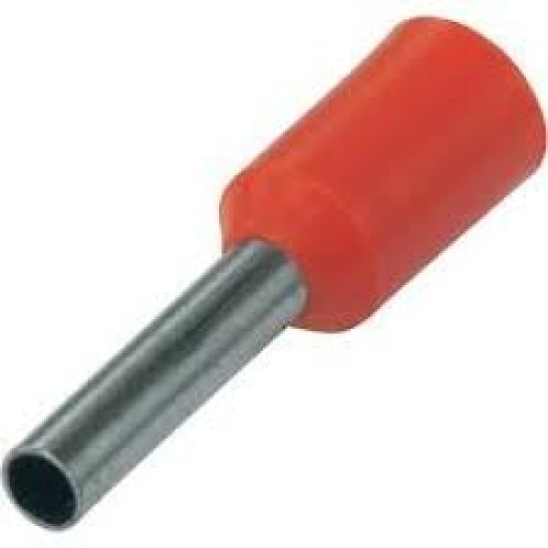 Lisovací dutinky rudé DI 1,5-10 průřez 1,5mm2 délka 10mm (500ks)