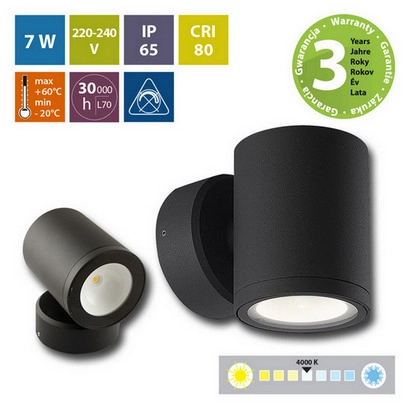 LED svítidlo McLED Verona R 7W 4000K IP65 černá ML-518.014.19.0 (obrázek 7)
