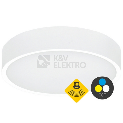 Stropní LED svítidlo Ecolite MARTIN WMAT350/HF-25W/BI 3000/4000K bílá IP65 s pohybovým čidlem
