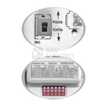 Obrázek produktu Stropní LED svítidlo Ecolite MARTIN WMAT350/HF-25W/CR 3000/4000K černá IP65 s pohybovým čidlem 4