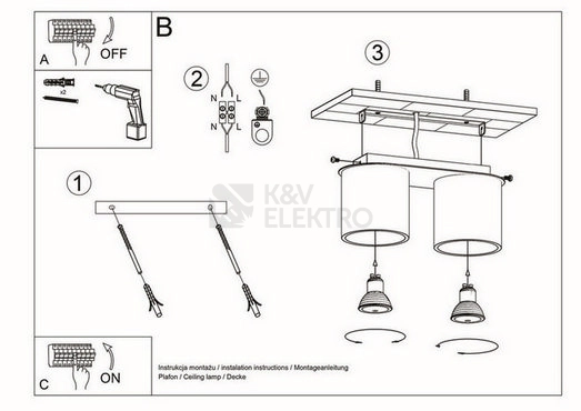 Obrázek produktu Stropní svítidlo SOLLUX Orbis 2 GU10 2x40W bez zdroje SL.0054 černá 4