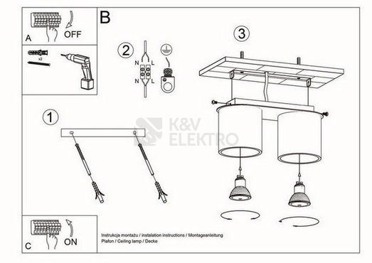 Obrázek produktu Stropní svítidlo SOLLUX Orbis 2 GU10 2x40W bez zdroje SL.0055 šedá 4
