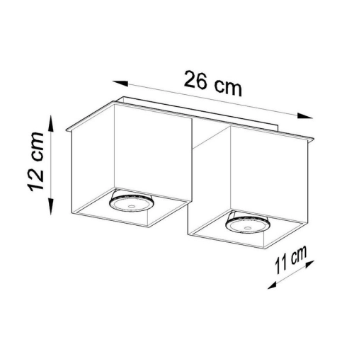 Stropní svítidlo SOLLUX Quad 2 GU10 2x40W bez zdroje SL.0064 šedá (obrázek 5)