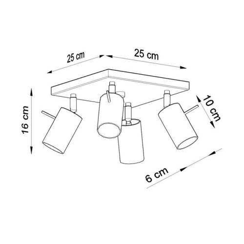 Stropní bodové svítidlo SOLLUX Ring 4 GU10 4x40W bez zdroje SL.0090 bílá (obrázek 8)
