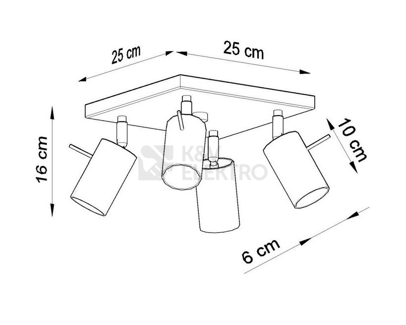 Obrázek produktu Stropní bodové svítidlo SOLLUX Ring 4 GU10 4x40W bez zdroje SL.0090 bílá 3
