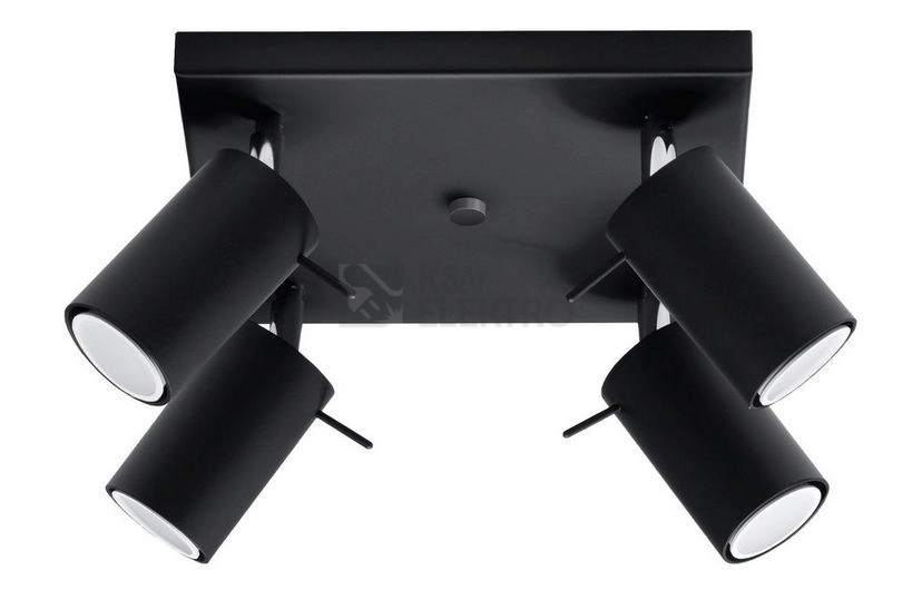 Obrázek produktu Stropní bodové svítidlo SOLLUX Ring 4 GU10 4x40W SL.0094 černá 0