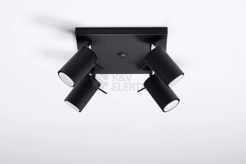 Obrázek produktu Stropní bodové svítidlo SOLLUX Ring 4 GU10 4x40W SL.0094 černá 1