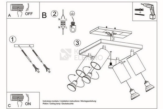 Obrázek produktu Stropní bodové svítidlo SOLLUX Ring 4 GU10 4x40W SL.0094 černá 4