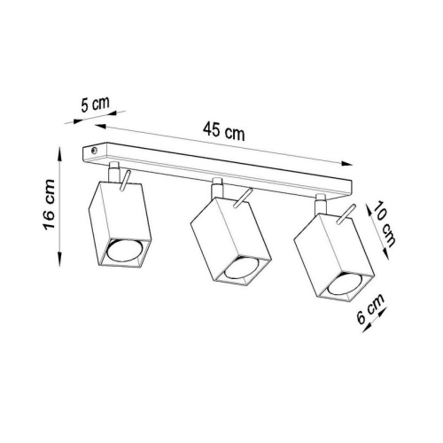 Bodové svítidlo SOLLUX Merida 3 GU10 3x40W bez zdroje SL.0101 černá (obrázek 3)
