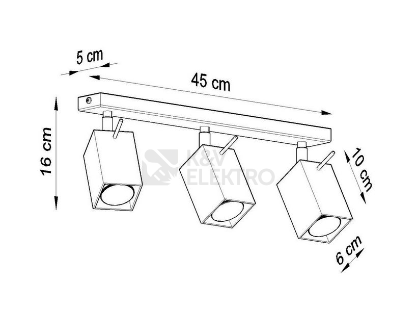 Obrázek produktu Bodové svítidlo SOLLUX Merida 3 GU10 3x40W bez zdroje SL.0101 černá 3