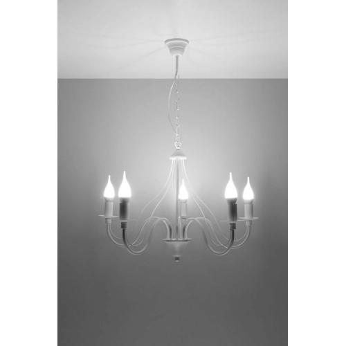 Lustr SOLLUX Minerwa 5 E14 5x40W bez zdroje SL.0214 bílá (obrázek 3)