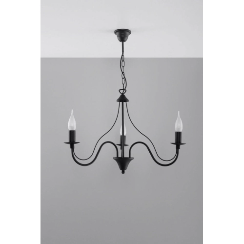 Lustr SOLLUX Minerwa 3 E14 3x40W bez zdroje SL.0217 černá (obrázek 2)