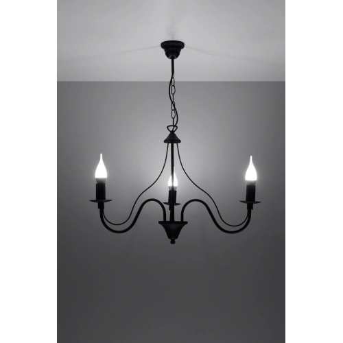 Lustr SOLLUX Minerwa 3 E14 3x40W bez zdroje SL.0217 černá (obrázek 3)