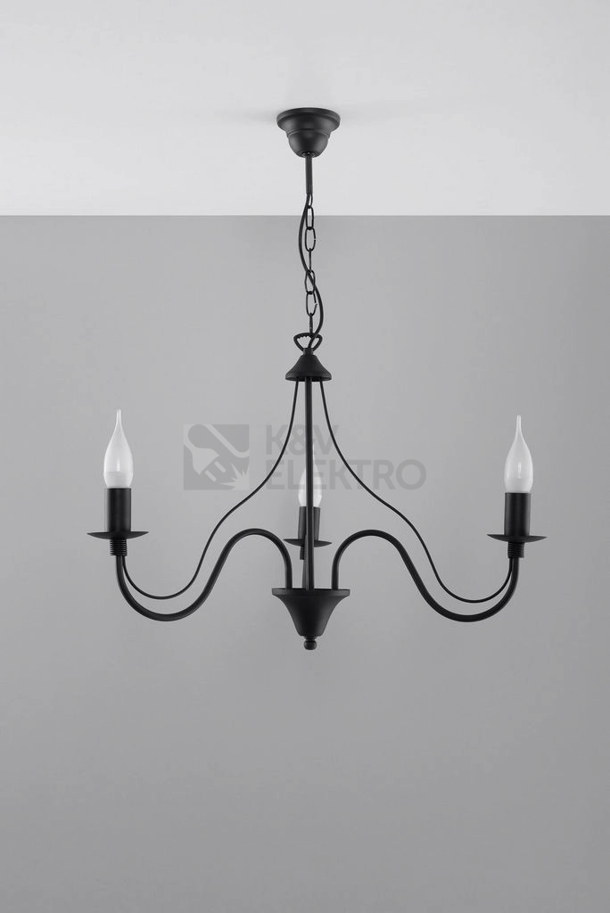 Obrázek produktu Lustr SOLLUX Minerwa 3 E14 3x40W bez zdroje SL.0217 černá 1