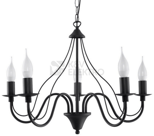 Obrázek produktu Lustr SOLLUX Minerwa 5 E14 5x40W bez zdroje SL.0218 černá 0