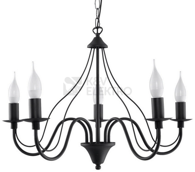 Obrázek produktu Lustr SOLLUX Minerwa 5 E14 5x40W bez zdroje SL.0218 černá 0
