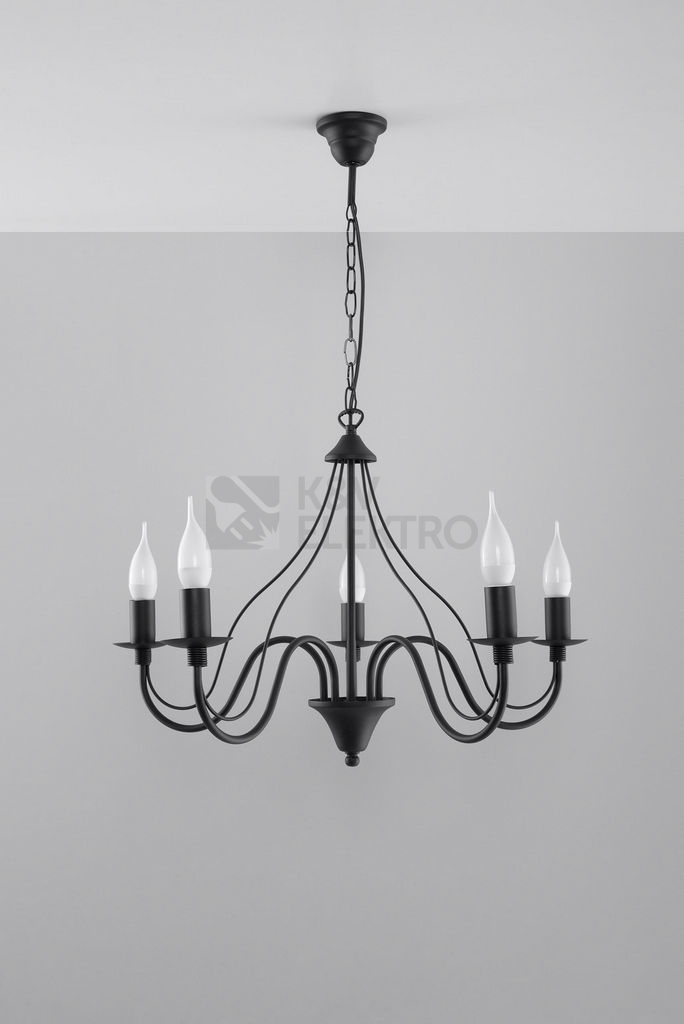 Obrázek produktu Lustr SOLLUX Minerwa 5 E14 5x40W bez zdroje SL.0218 černá 1