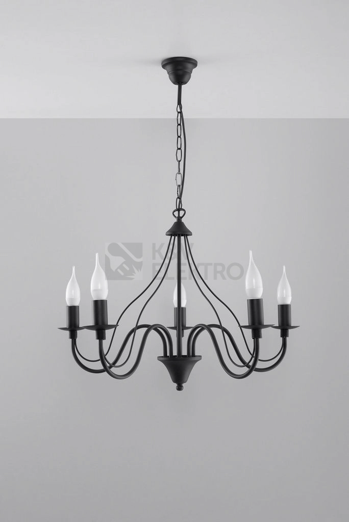 Obrázek produktu Lustr SOLLUX Minerwa 5 E14 5x40W bez zdroje SL.0218 černá 1