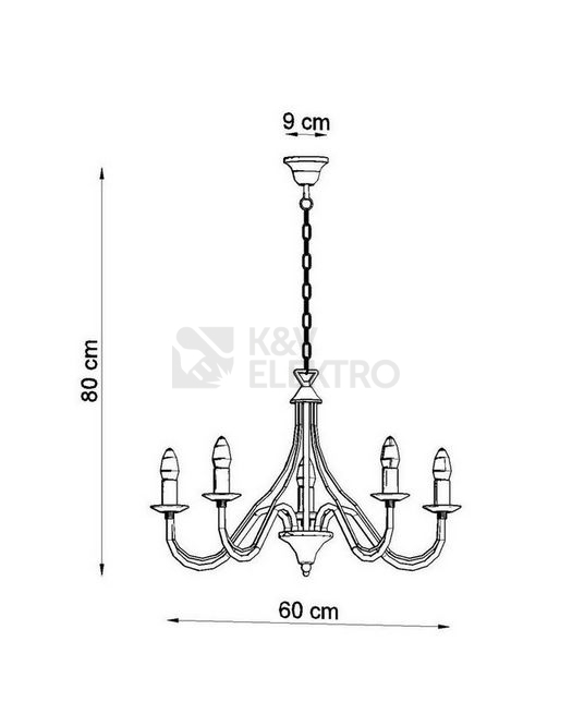 Obrázek produktu Lustr SOLLUX Minerwa 5 E14 5x40W bez zdroje SL.0218 černá 3