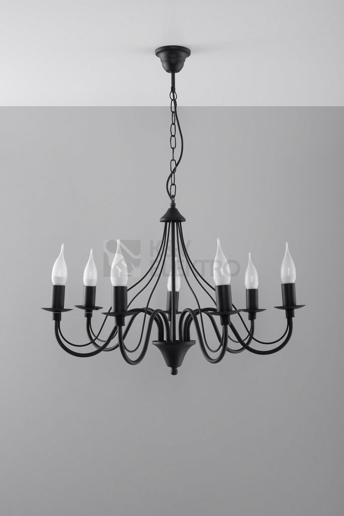 Obrázek produktu Lustr SOLLUX Minerwa 7 E14 7x40W bez zdroje SL.0219 černá 1