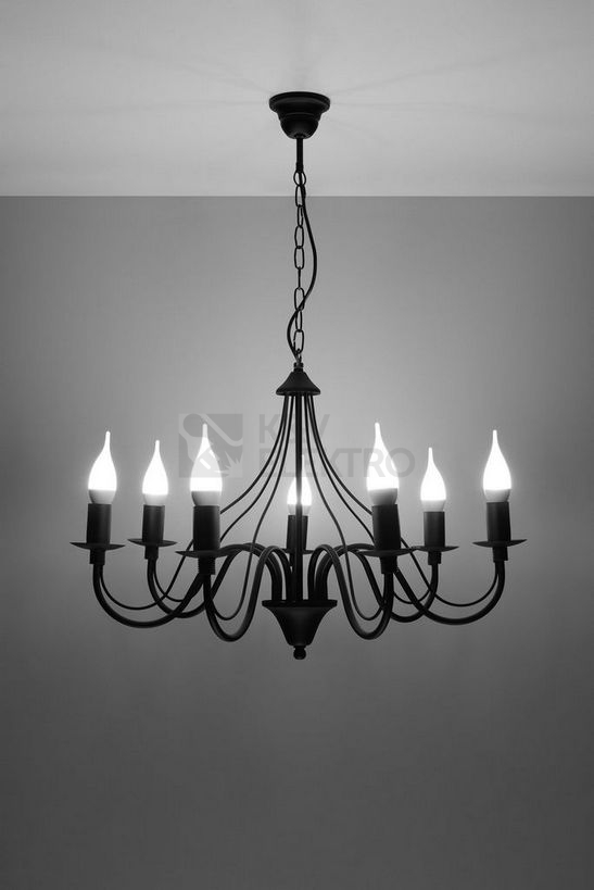 Obrázek produktu Lustr SOLLUX Minerwa 7 E14 7x40W bez zdroje SL.0219 černá 2