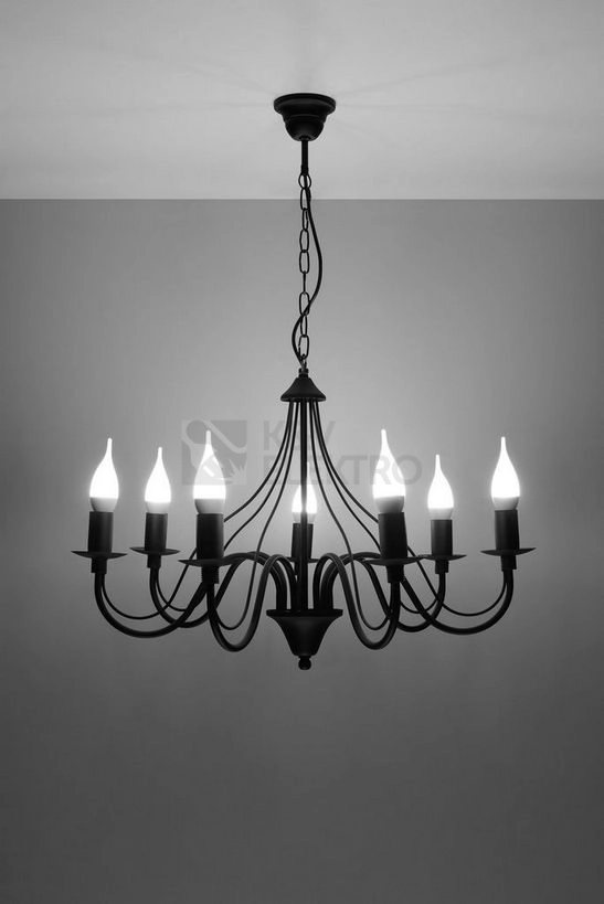 Obrázek produktu Lustr SOLLUX Minerwa 7 E14 7x40W bez zdroje SL.0219 černá 2