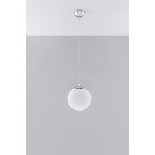 Lustr SOLLUX Ugo 20cm E27 1x60W bez zdroje SL.0263 bílé sklo/chrom