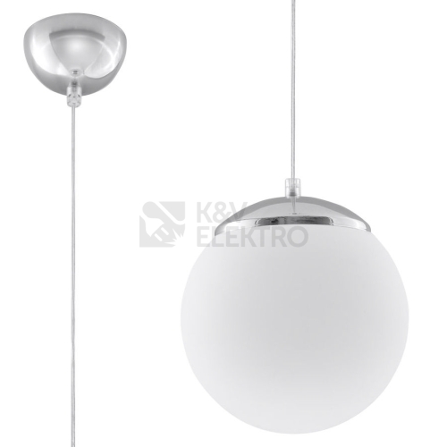  Lustr SOLLUX Ugo 20cm E27 1x60W bez zdroje SL.0263 bílé sklo/chrom