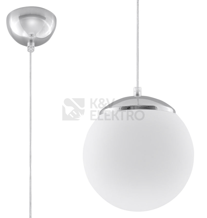 Obrázek produktu Lustr SOLLUX Ugo 20cm E27 1x60W bez zdroje SL.0263 bílé sklo/chrom 0