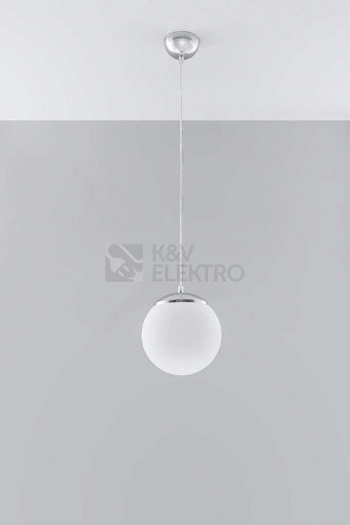 Obrázek produktu Lustr SOLLUX Ugo 20cm E27 1x60W bez zdroje SL.0263 bílé sklo/chrom 1