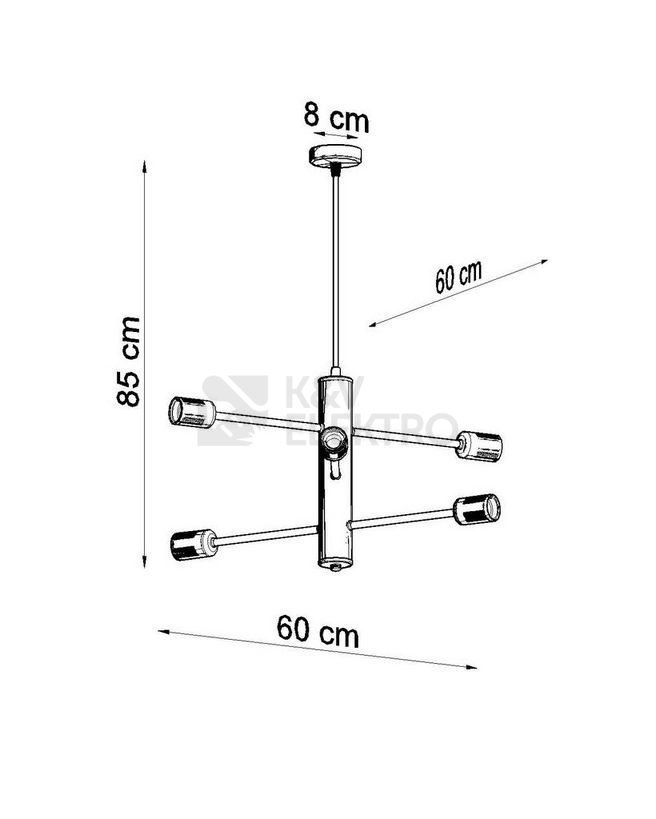 Obrázek produktu Lustr SOLLUX Duomo 6 E27 6x60W bez zdroje SL.0305 3