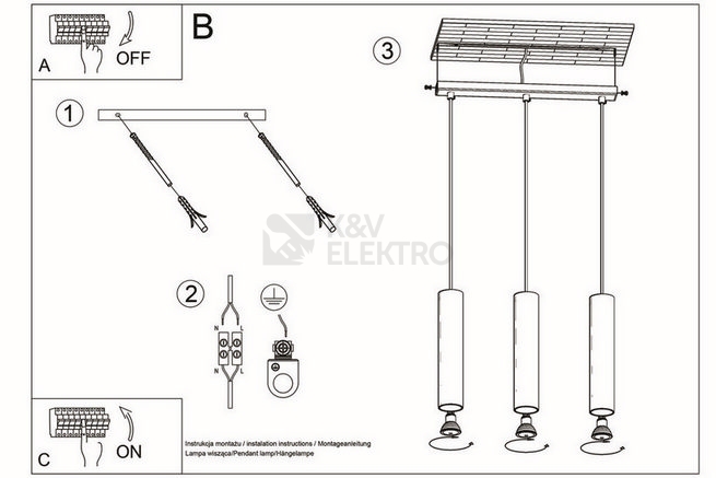 Obrázek produktu Lustr SOLLUX Lagos 3 GU10 3x40W bez zdroje SL.0325 bílá 4