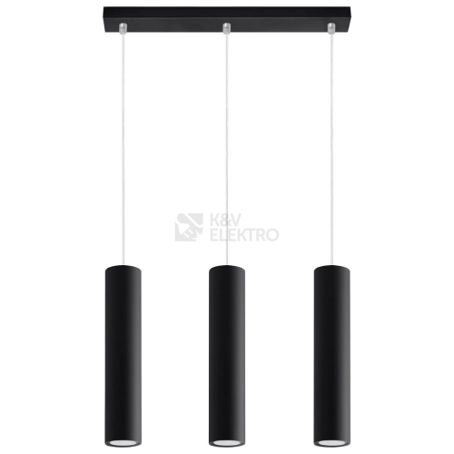 Lustr SOLLUX Lagos 3 GU10 3x40W bez zdroje SL.0329 černá