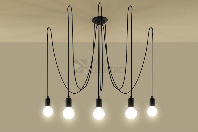 Obrázek produktu Lustr SOLLUX Edison 5 E27 5x60W bez zdroje SL.0371 2